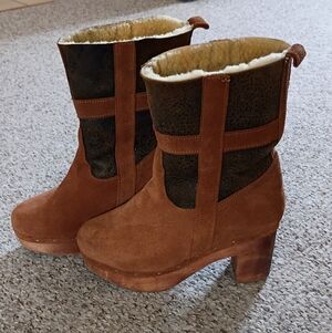 Five Worlds Size 7 Cozy Brown Suede Women's Winter Boots